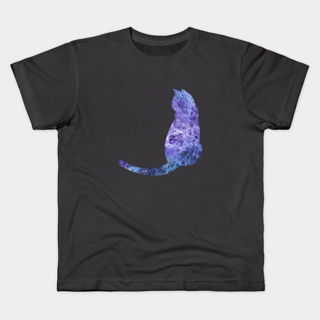 Galaxy Cat Kids T-Shirt by Alpenglow Workshop